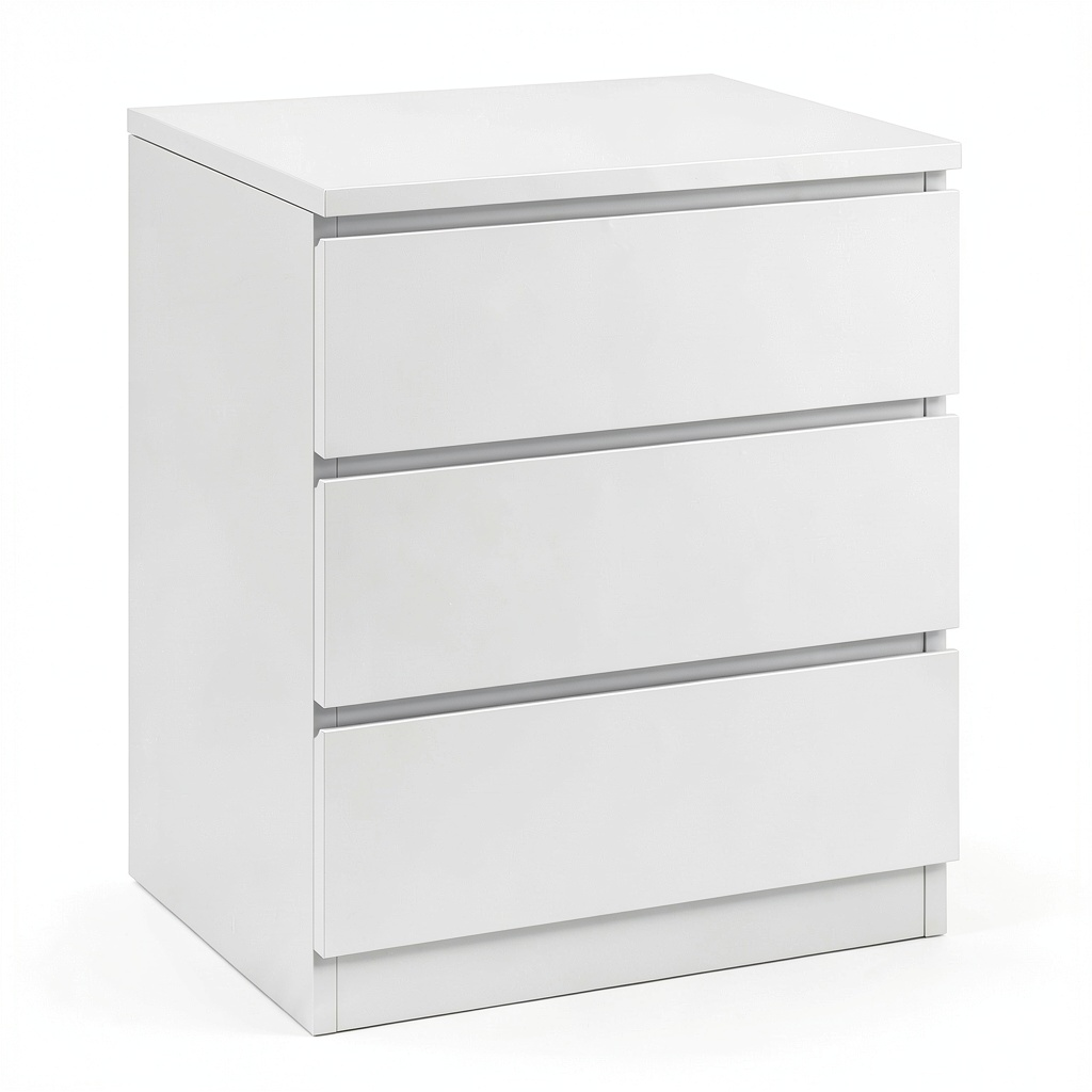 Comodino VASAGLE con Prese e Porte USB, 3 Cassetti, Bianco