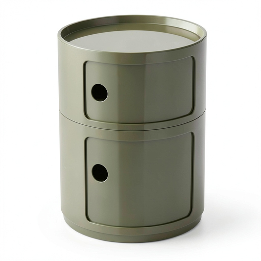 Kartell Componibili Grande, Contenitore a 2 Scomparti, Ø 42 cm, Colore Verde