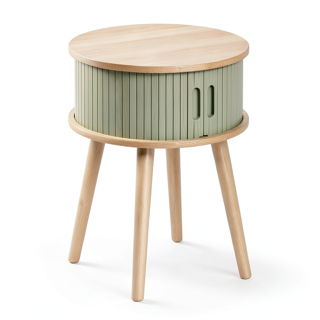 Comodino a Due Ante in Verde Oliva 54x40x40cm - Design Moderno