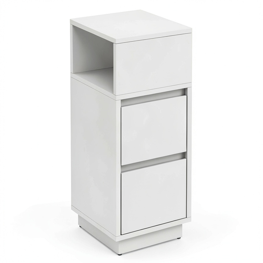 VASAGLE Set di 2 Comodini KAILYN con 2 Cassetti, Design Salvaspazio, Bianco Elegante