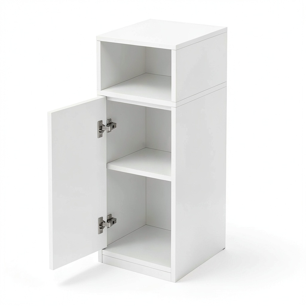 Set di 2 Comodini Moderni BEWISHOME con Ripiani Regolabili, 65x25x30 cm, Bianco